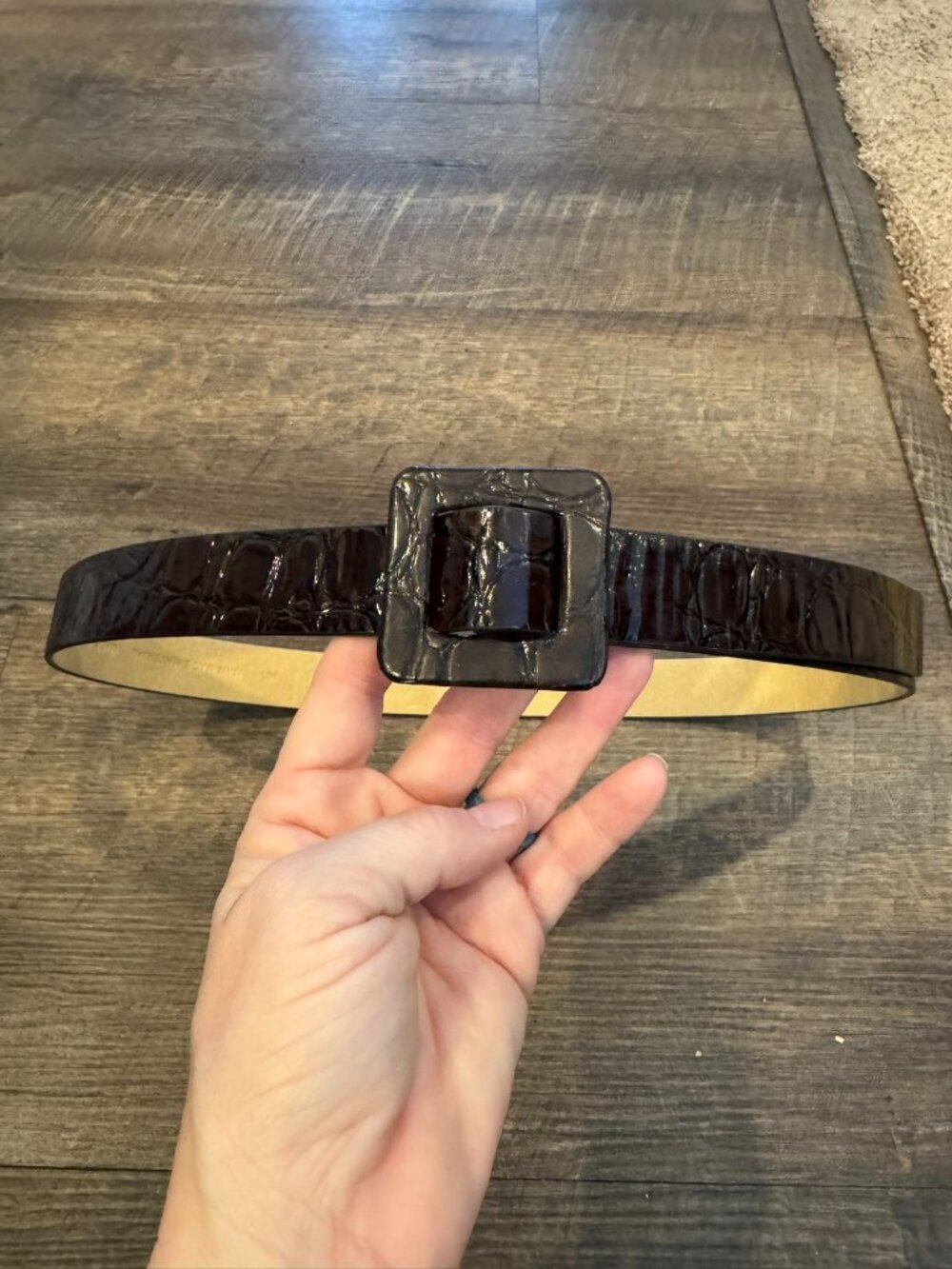 Brown Vintage "Alligator" Steve Madden 1" Belt - Women's Size Med/Large